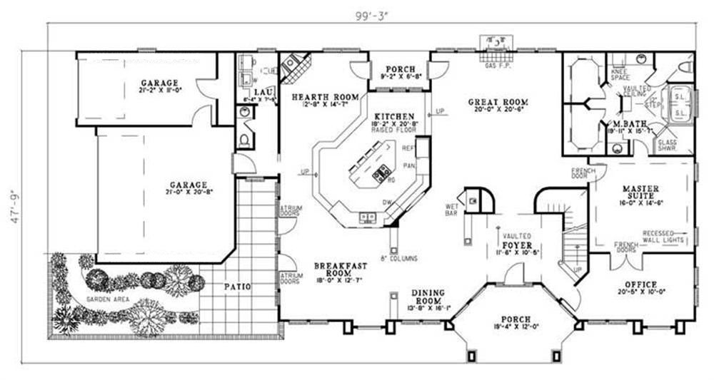 Floor Plan First Story of Contemporary Plan #153-1808